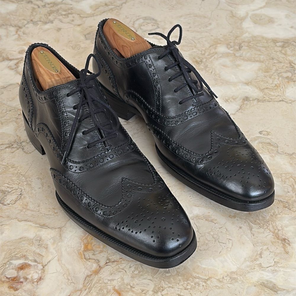 Tom Ford Men's Edgar Leather Wingtip Brogue Derby Shoes